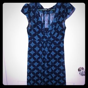 Navy cap sleeve dress